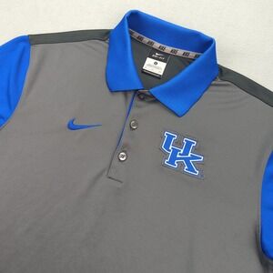 University‎ of Kentucky Wildcats Polo Shirt Mens Small Gray Nike Dri-FIT NCAA